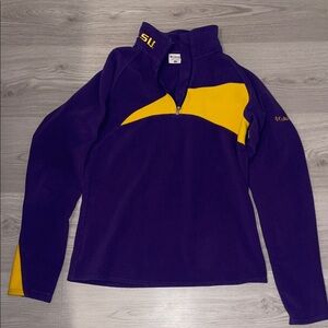 Columbia Purple and Yellow Fleece Pullover LSU